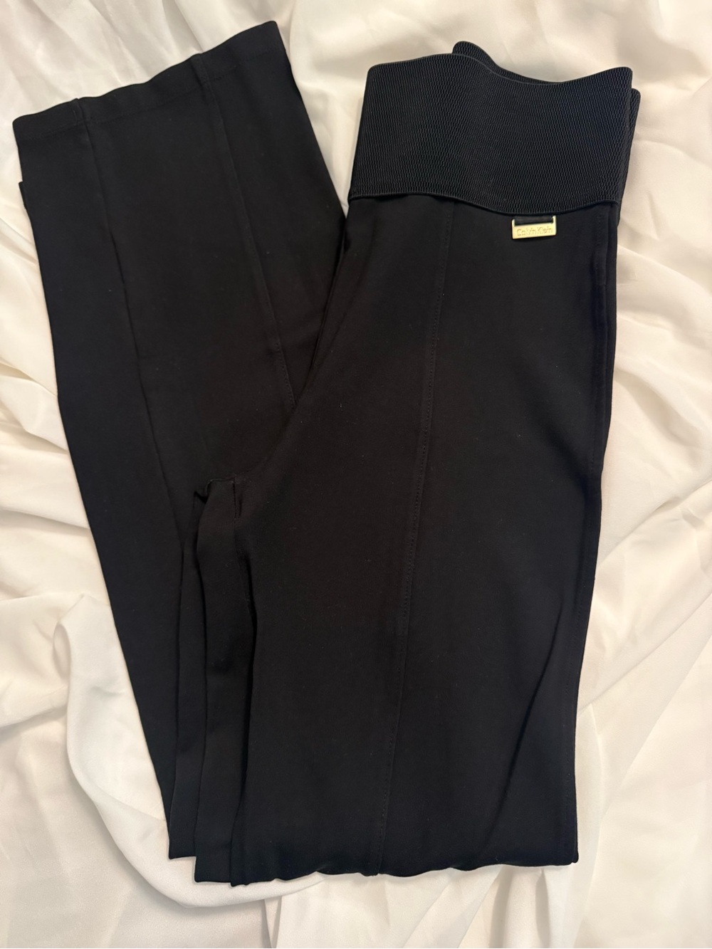 Calvin Klein Black Ribbed-Waist Men's Pull-On Pants